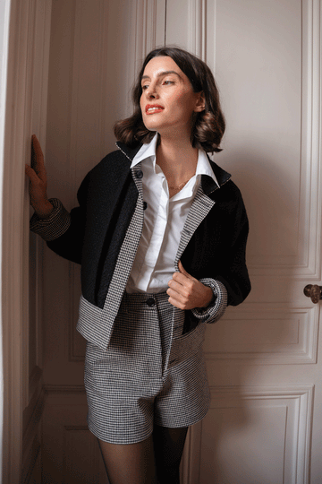 Lindsay No2, short en laine épaisse Haute Couture - Happyblend